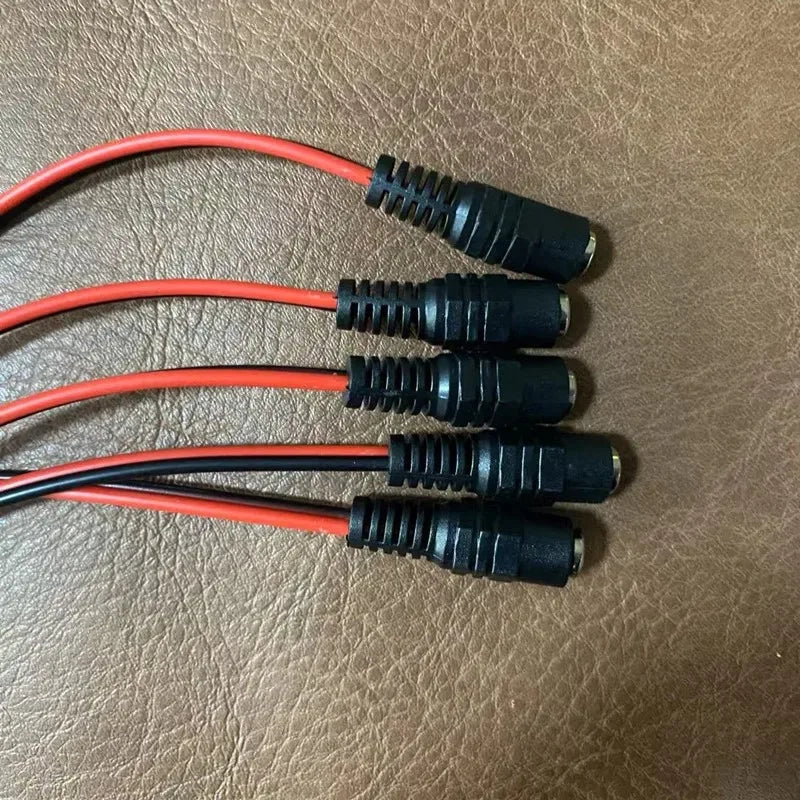 50pcs DC Power Cable 5.5*2.1mm Red Black Male Female Pure Copper for Security Camera Power Connection Qme