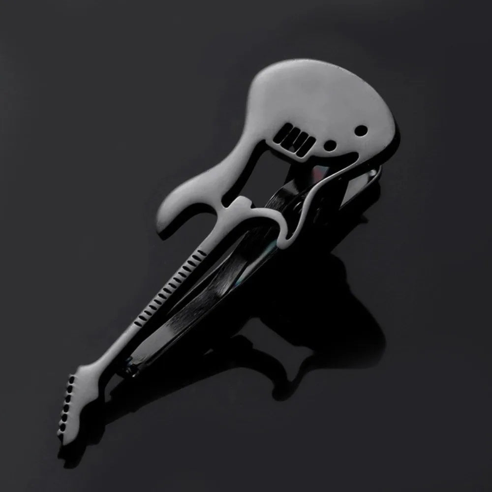 Treble Clef Guitar Tie Clip Titanium Steel Punk Music Note Pin Qme Style 8