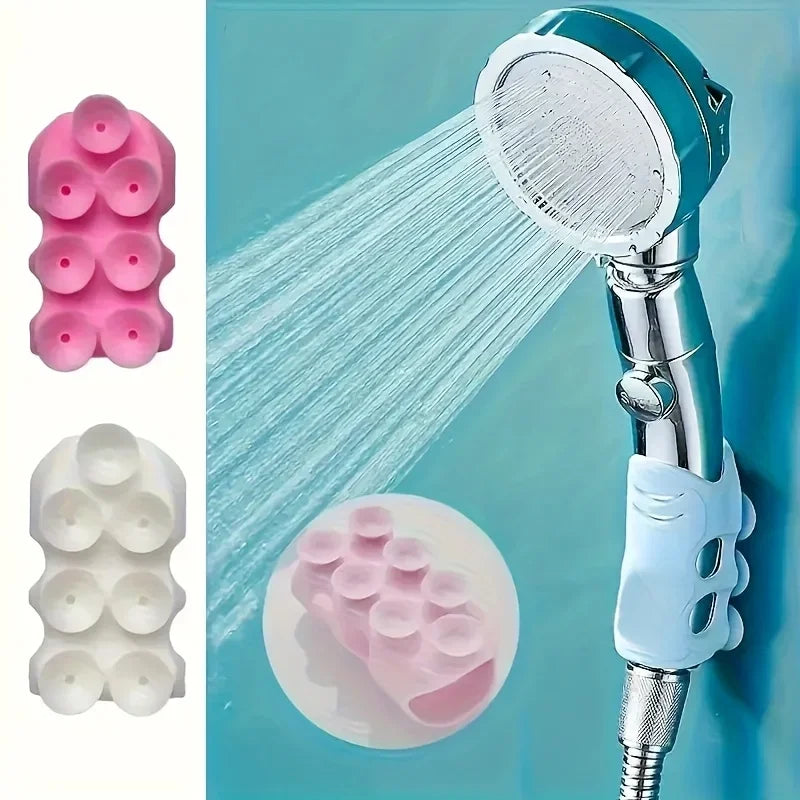 Powerful shower head stand- Durable, removable wall suction cup stand for handheld shower head, lightweight bathroom accessories Qme