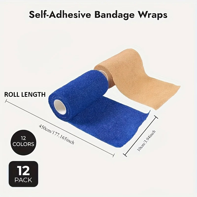 Self-Adhesive Bandage, Veterinary Tape - Breathable Elastic Adhesive Wrap Tape for Wrist, Swelling, Sports, Tattoos Qme