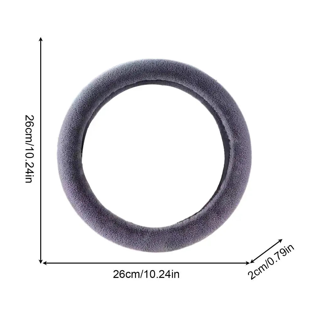Winter plush steering wheel cover 10.24Inch Plush Protector universal steering wheel coverr for automobiles Qme 2
