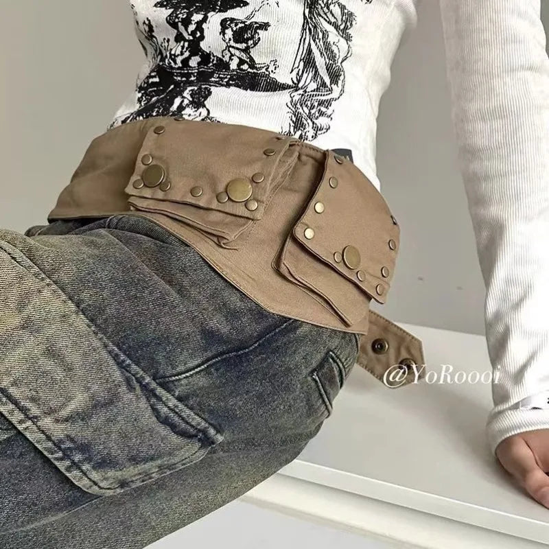 Vintage Hippie Western Belt Adjustable Waist Cincher Fanny Retro Qme