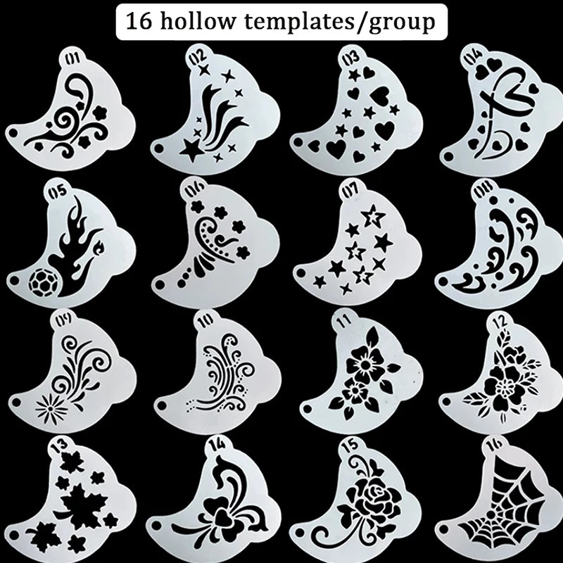 DIY Hand Drawn Face Painting Tattoo Stencil Spray Eyebrow Template Qme