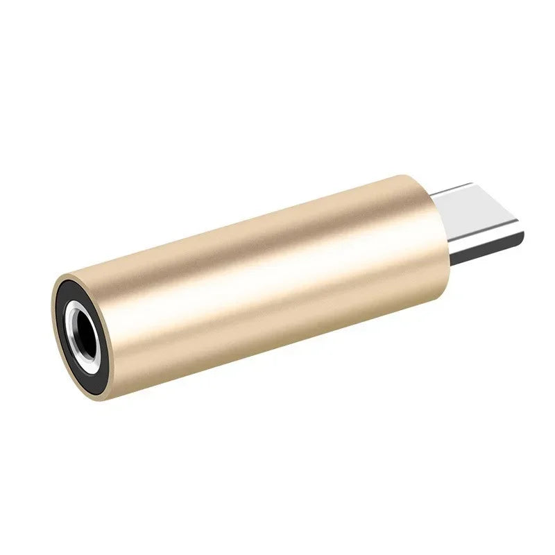 Type-C To 3.5mm Jack Converter Earphone Audio Adapter Round Aluminum Alloy Suitable for Type-C Interface Smart Phones Qme