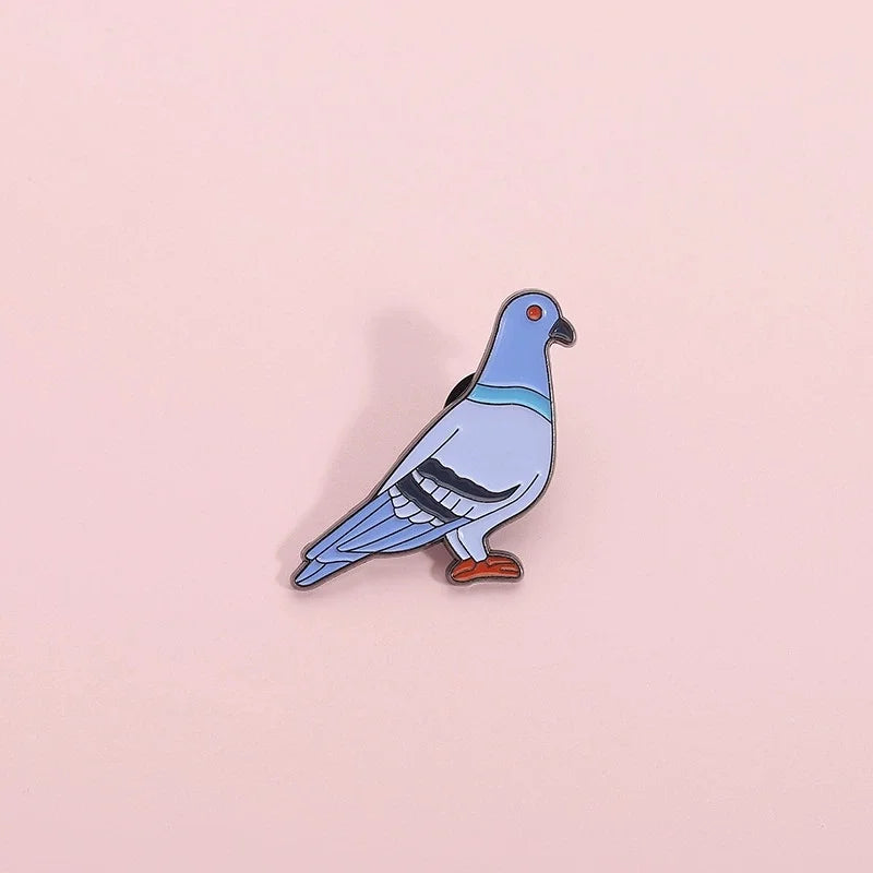Cute Pigeon Enamel Pin Cartoon Bird Brooch Funny Peace Pigeon Lapel Pin for Bag Badge Fashion Jewelry Gift for Kids Friends Qme