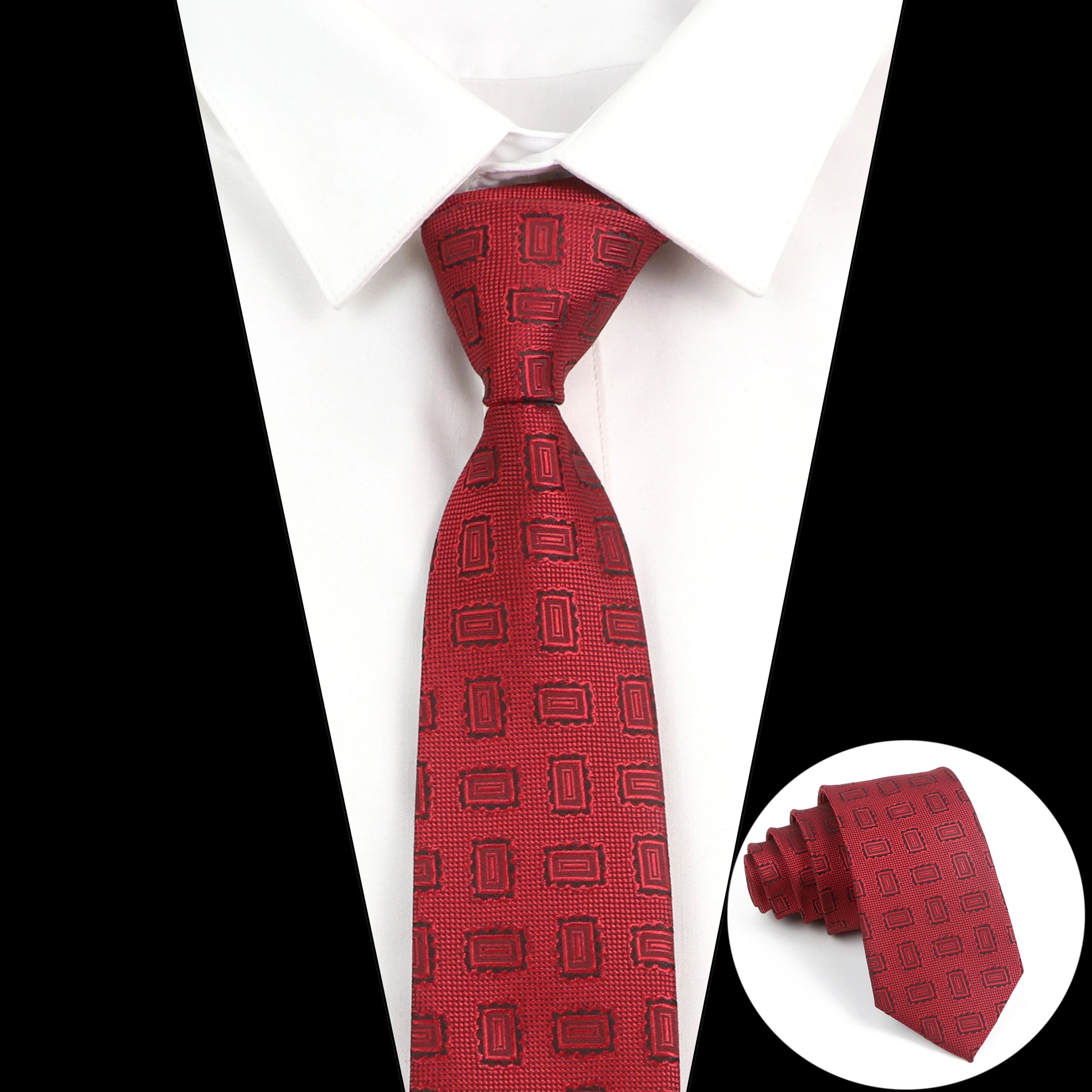 Tie Men Gravatas Wholesale Fashion Woven Luxury Necktie Dark Grey Dot Qme