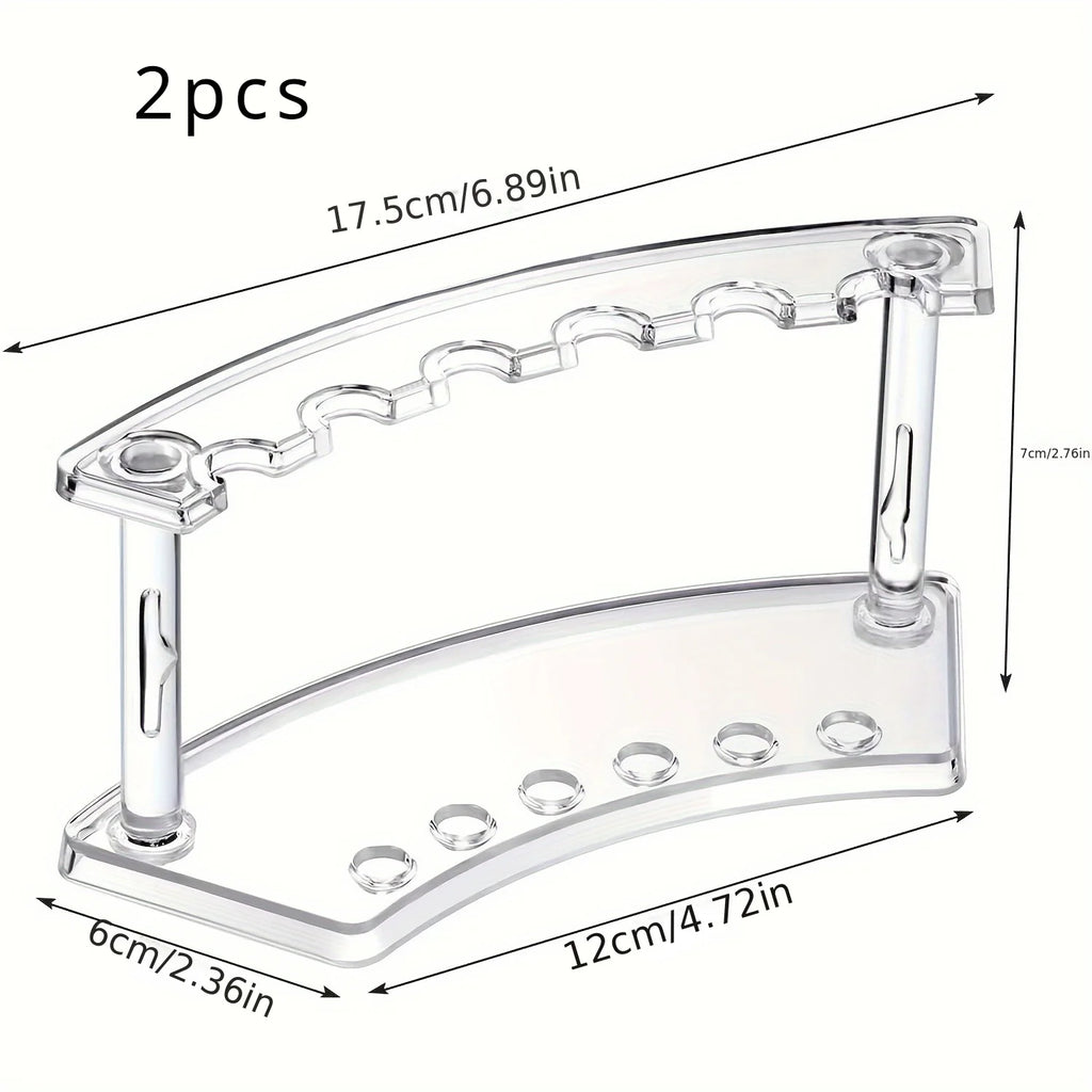 1pc or 2pcs 6-Slot Plastic Pen and Makeup Brush Holder for Home and Office Organization Qme Transparent