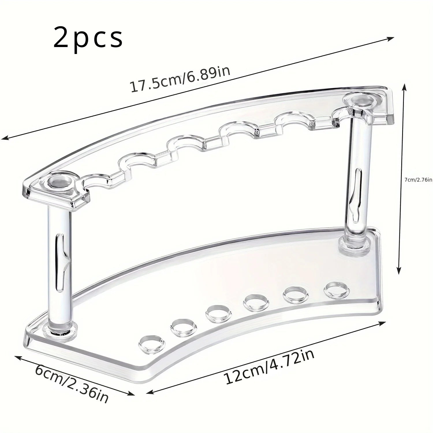 1pc or 2pcs 6-Slot Plastic Pen and Makeup Brush Holder for Home and Office Organization Qme Transparent