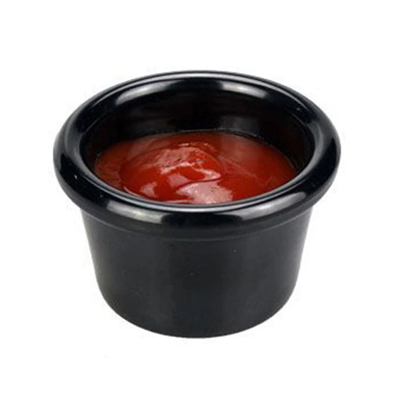 Sauce Bowl Gravy Boats Round Glossy Melamine Black Mini Dipping Cup Qme