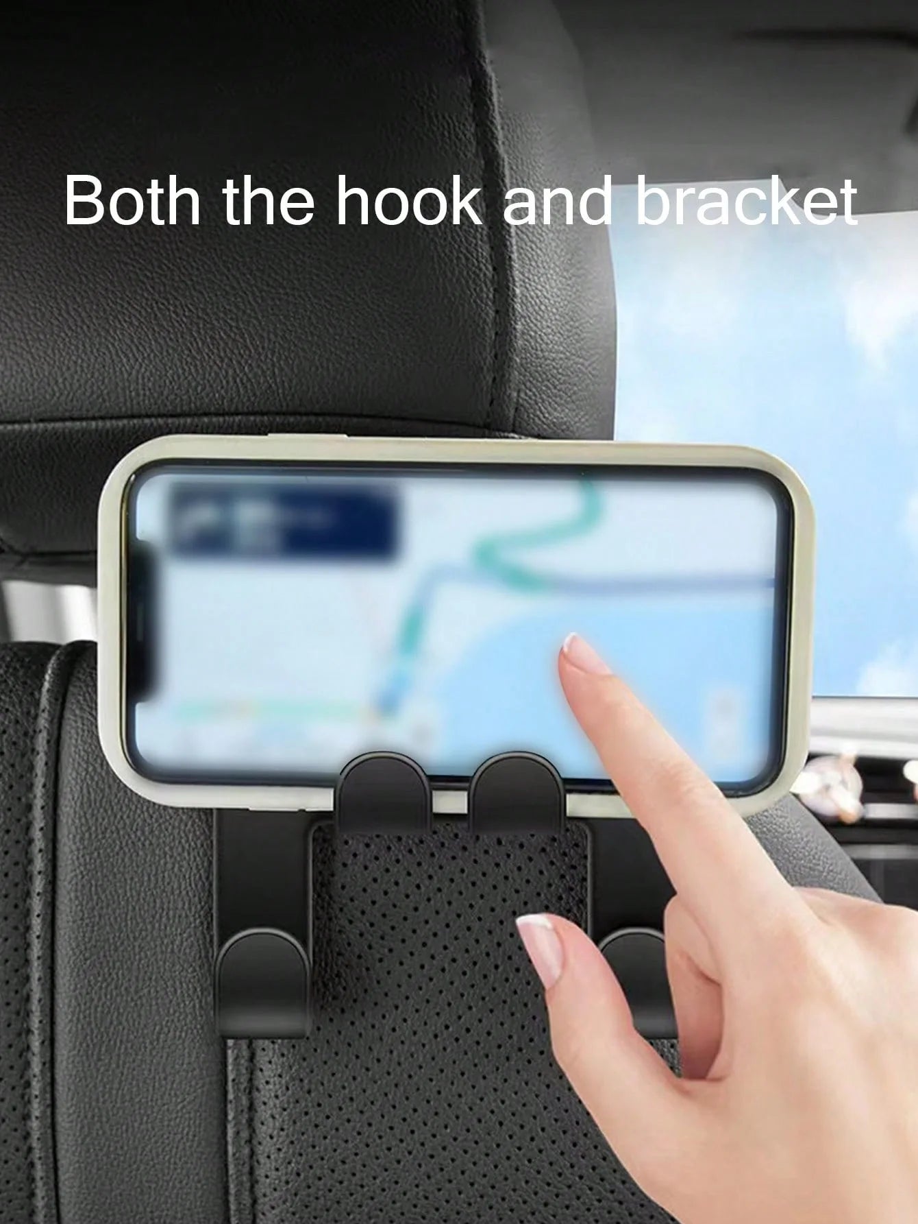 Car Multifunctional Phone Holder Hook Creative Storage Rear Seats 2 Qme