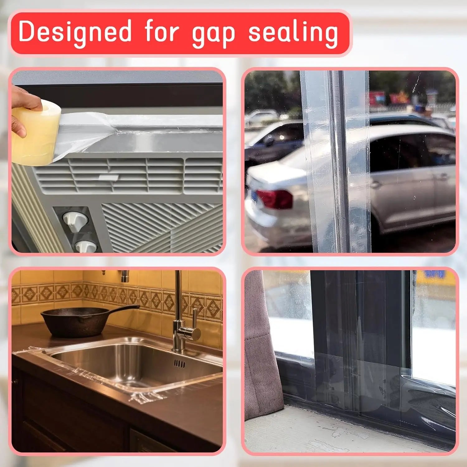Window Door Weather Stripping Tape, Transparent Anti-leakage Seal Strip, Waterproof Windproof, Self-adhesive, No Residue Qme