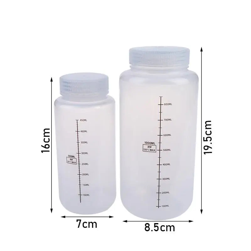Wide Mouth Bottles Lids PP Containers Jars Water Sample Lab Reagent Qme