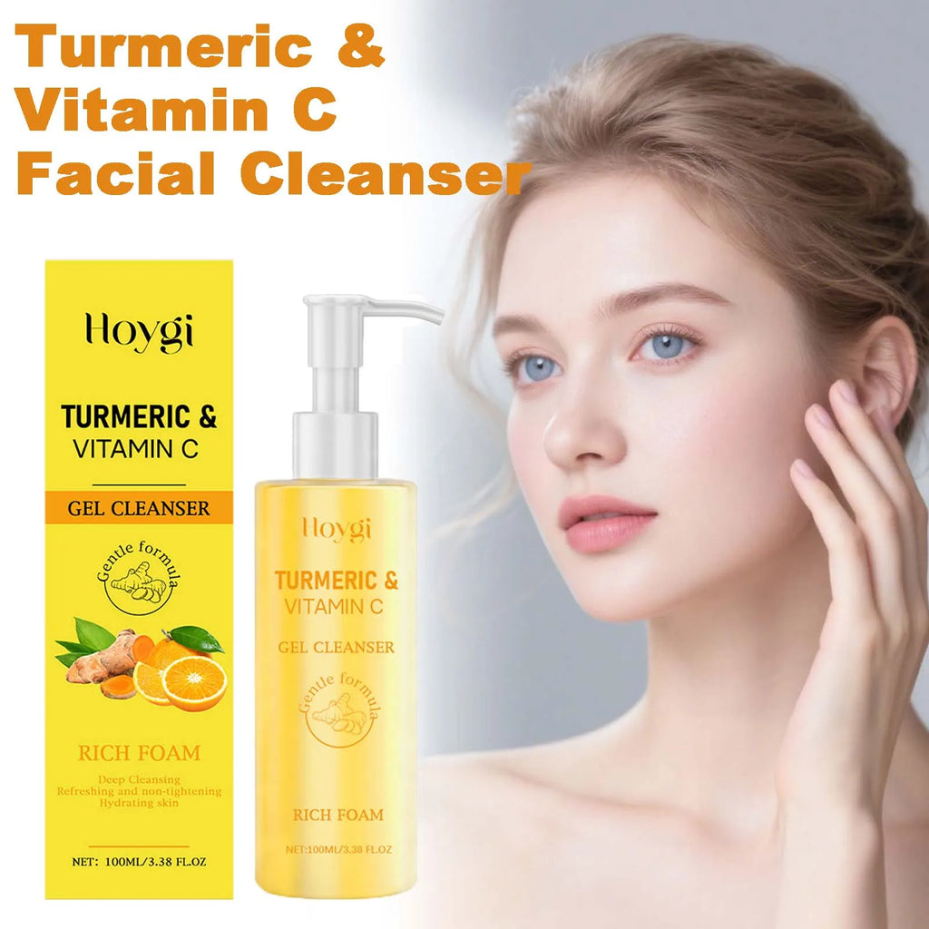 Turmeric Vitamin C Facial Cleanser Cleansing Refreshing Moisturizing for Soft Smooth Skin Purifying Brightening Facial Cleanser Qme