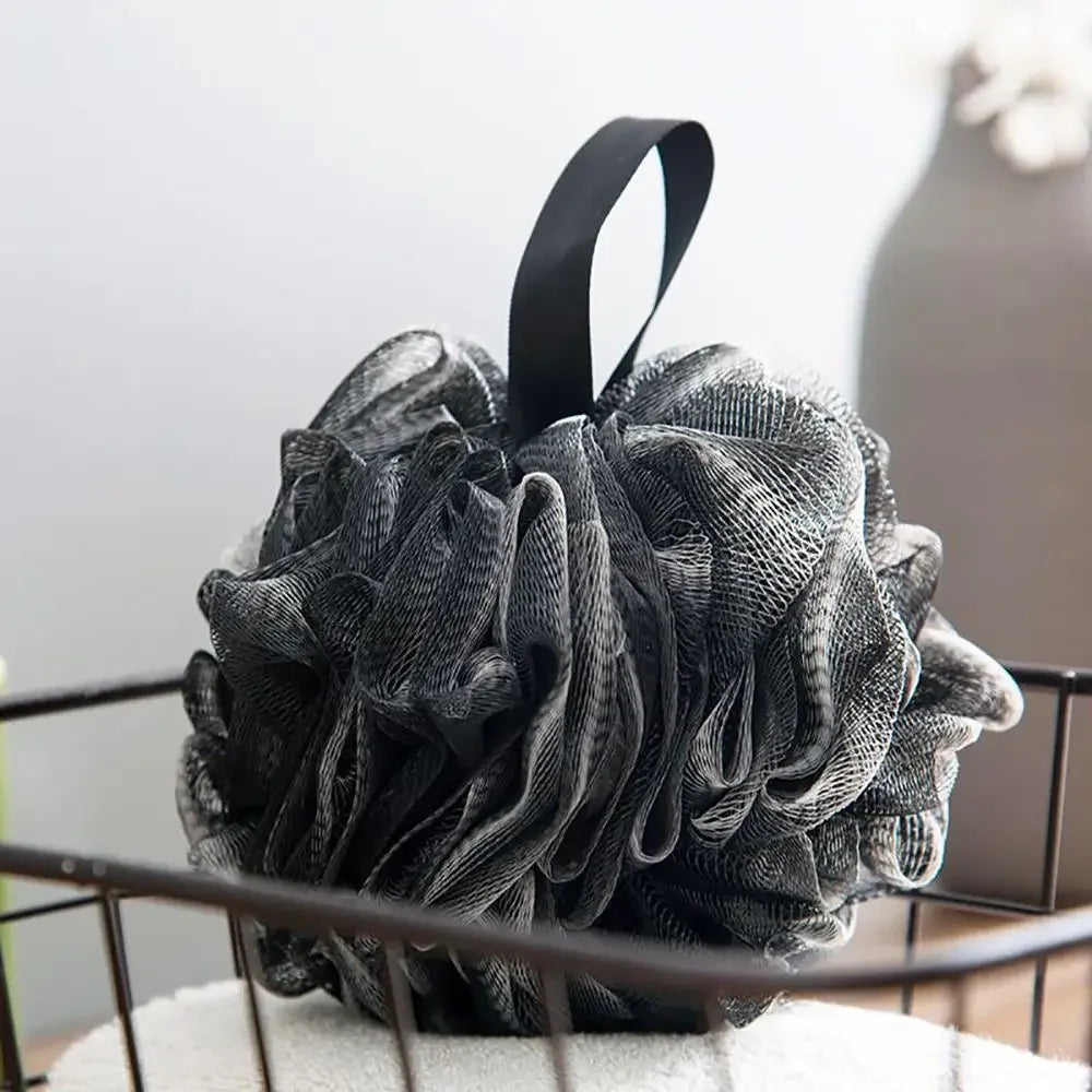 Soft Shower Mesh Foaming Sponge Exfoliating Scrubber Black Bath Qme