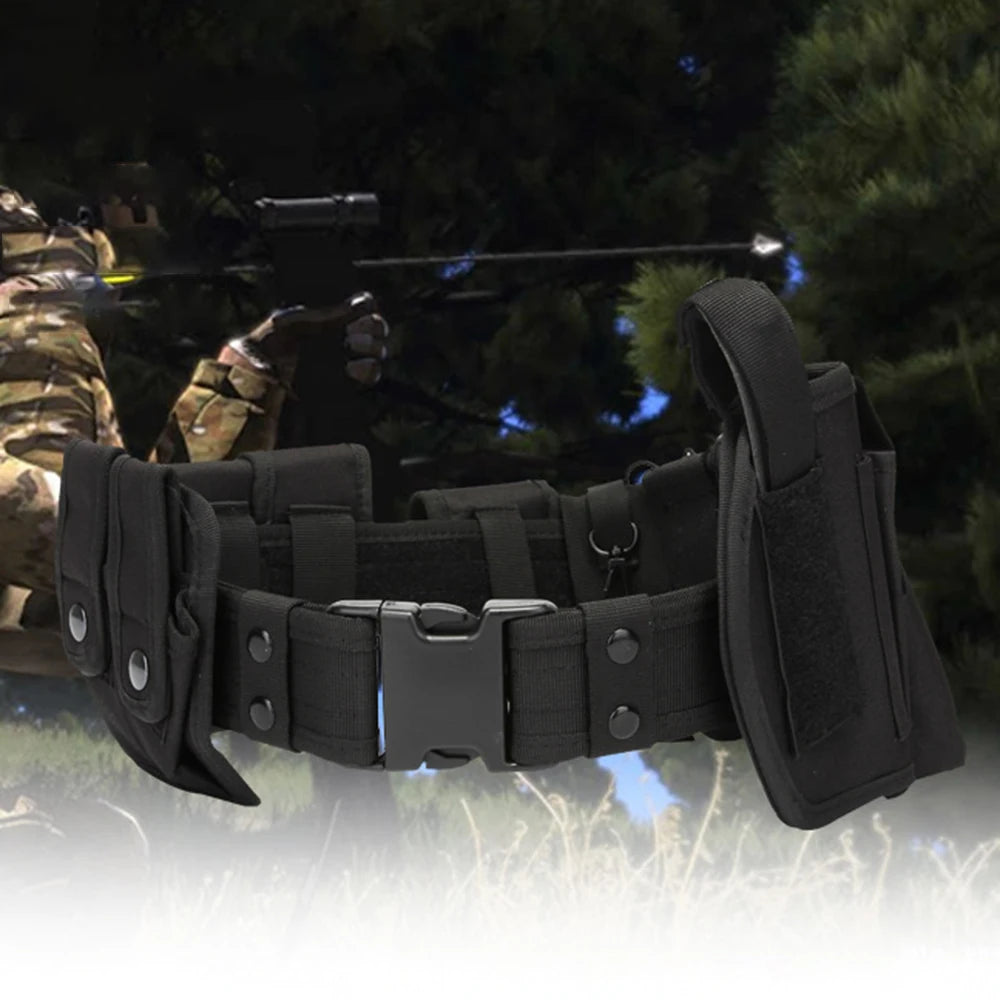 Tactical Waist Belt Training Duty Security Equipment Set Multifunctional Nylon Waterproof Waist Bag Ten Piece Set Accessories Qme