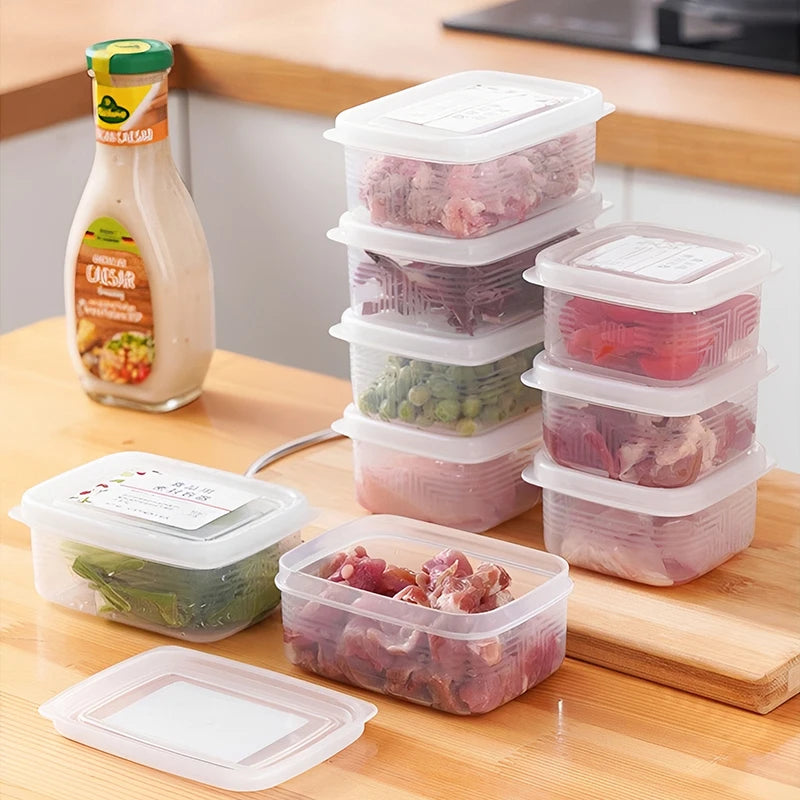 10pcs Refrigerator Meat Freezer Box Compartmentalized Freezer Box Airtight Box Food Storage Box Qme