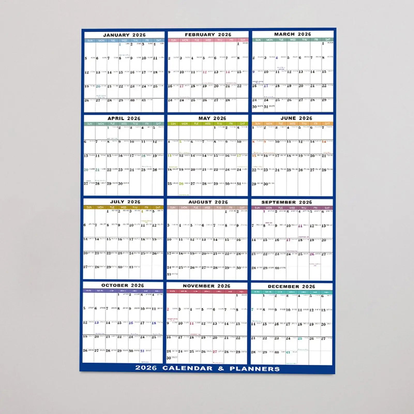 Wall Calendar Dry Erase 2026 Wall Calendar 12 Month 24 X 36 Inch Yearly Schedule Organizer for Indoor Home Fridge Office Qme