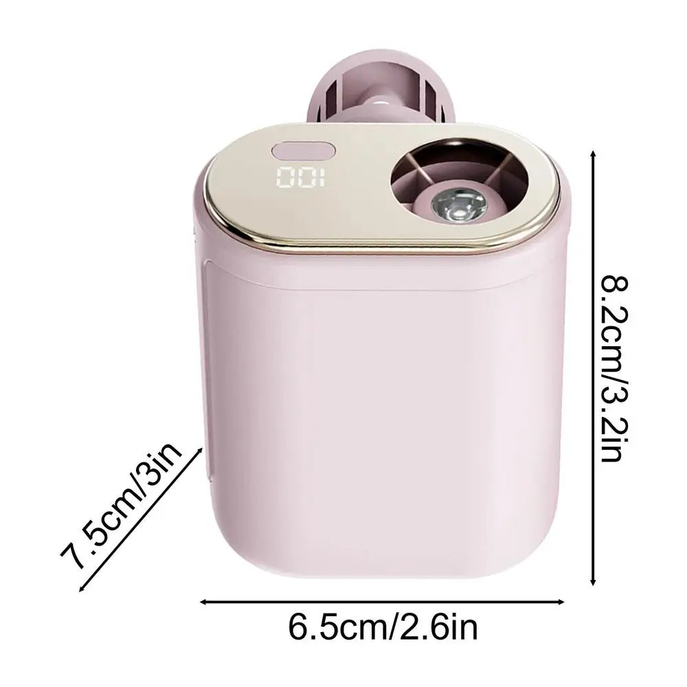 Portable Clip Fan 100-Speed Summer Blower USB Rechargeable With Light 360-Degree Rotatable LED Digital Display Mini Clip On Fan Qme China Mainland Pink
