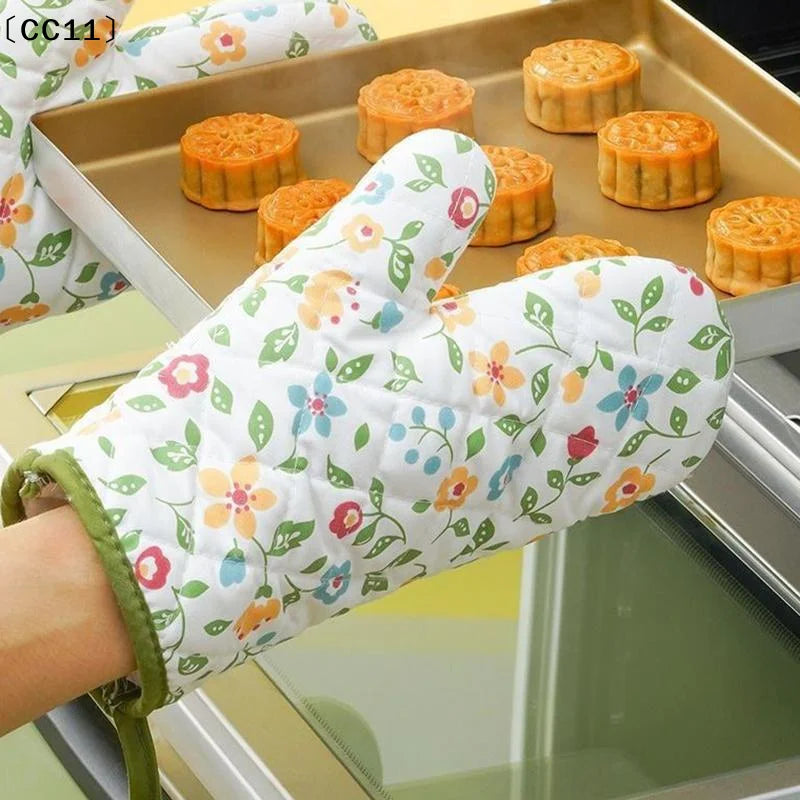 Versatile Printing Microwave Glove Heat Resistant Non-slip Oven Mitt Qme