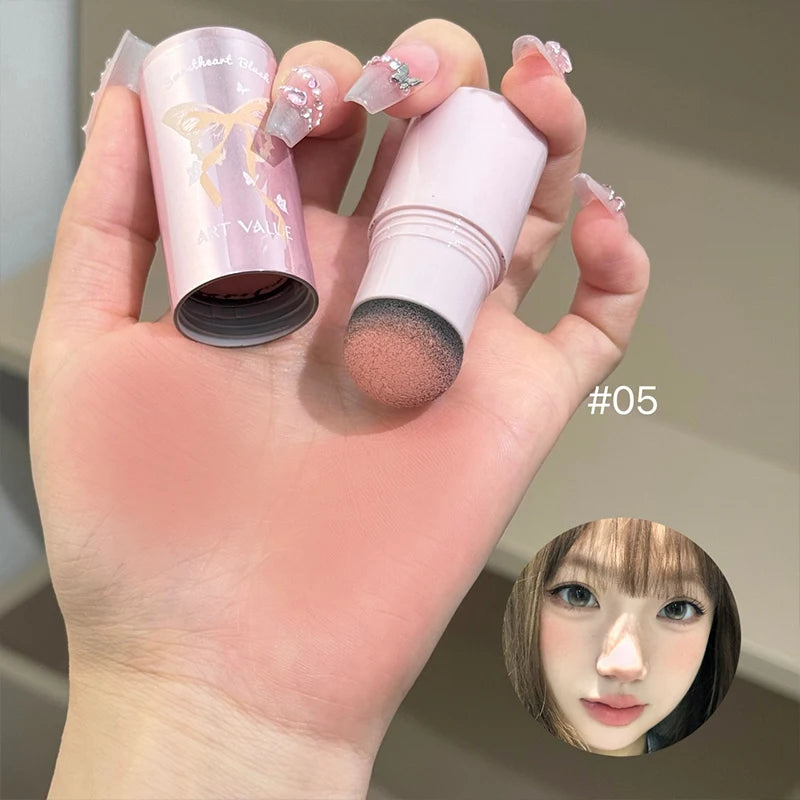 ART VALUE Blush Powder Stick Single Color Lasting Matte Monochrome Blush Orange Nude Makeup Stick Contouring Shadow Blusher Qme 05