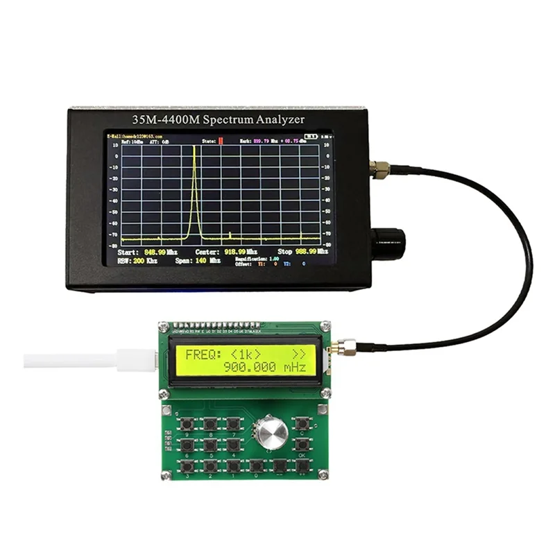 A02F-ADF4351 RF Signal Generator DC 4.5V-5.5V 35Mhz-4400Mhz High Precision Frequency Output 1K/10K/100K/1M Signal Source Qme