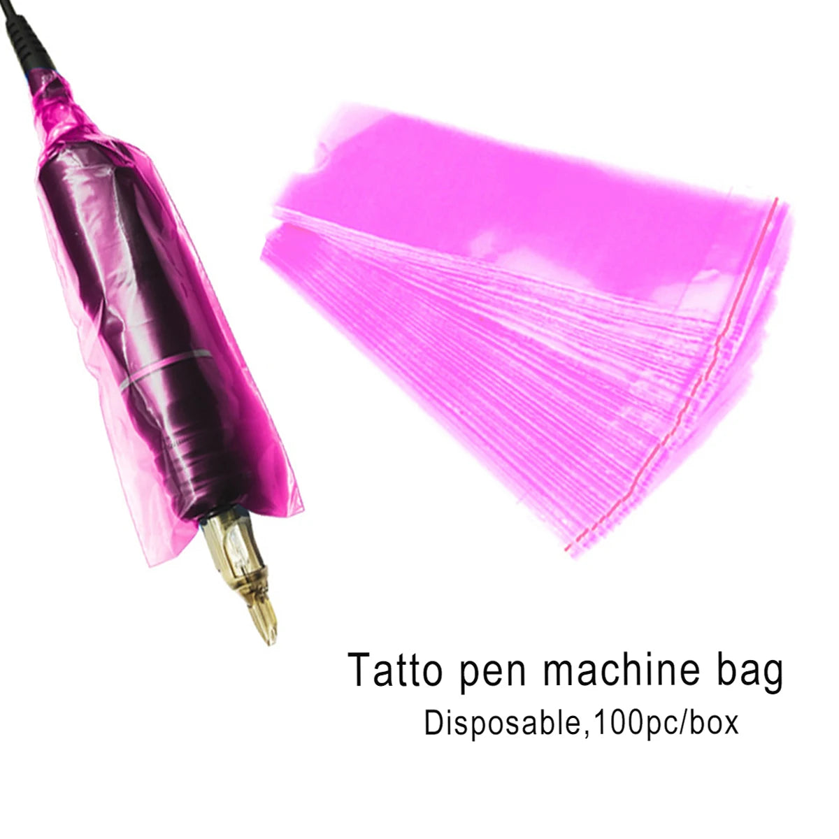 100Pcs Large Size Tattoo Pen Covers Disposable Tattoo Machine Sleeves Cover Supply Tattoo Machine Accessory Protection Bag Qme