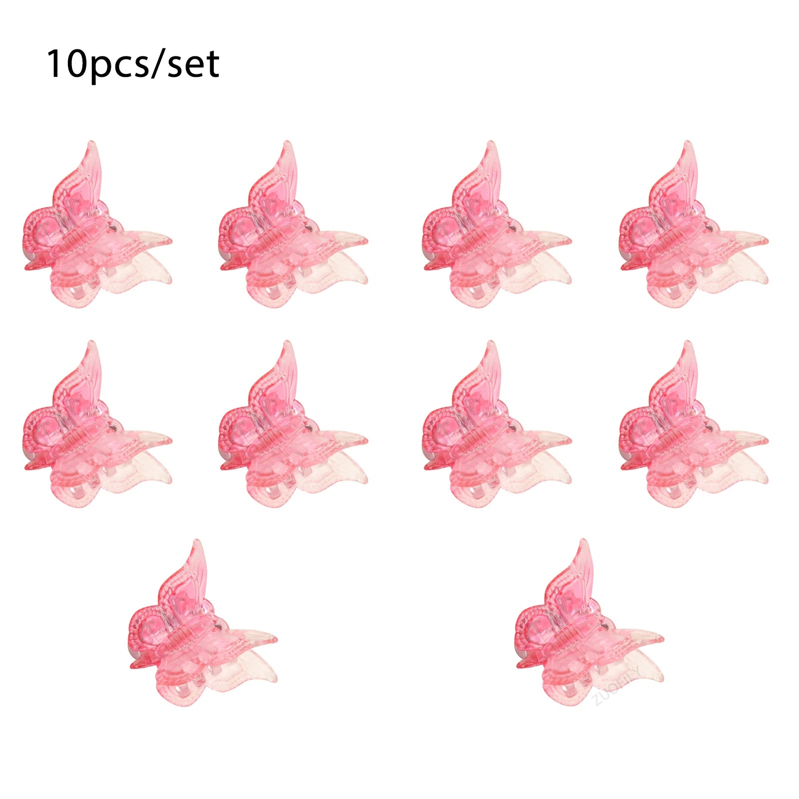 10Pcs Colorful Butterfly Hair Clips Grip Claw Barrettes Mini Gradient Color Hairpin Hair Styling Accessories Tool for Girls Qme Peach Pink