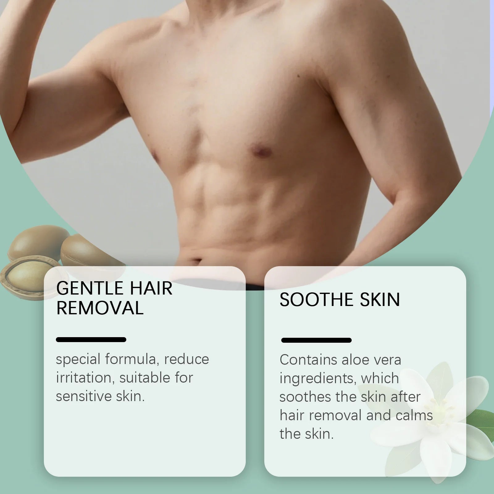 Aloe Vera Men's Hair Removal Mousse Painless Remove Hairs Refresh Smooth Soften Beard Depilatory Foam for Face Arms Legs Body Qme