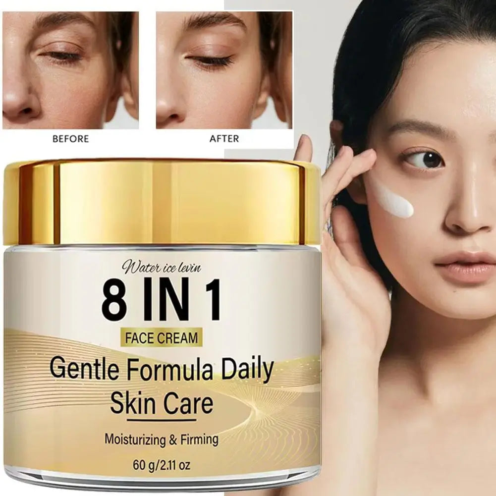 8-in-1 Face Cream Retinol Collagen Vitamin C E. Kojiic Glutathione Niacinamide Hyaluronic Acid. Moisturizing Firming. 60g. Qme