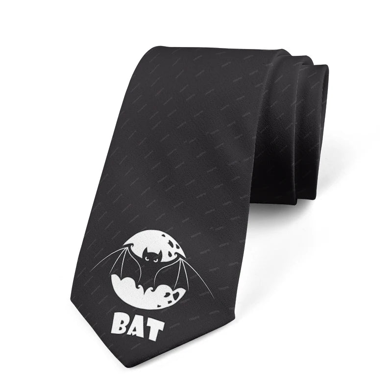 Bat Design 3D Printed Tie Men's Personalized Business Polyester Qme