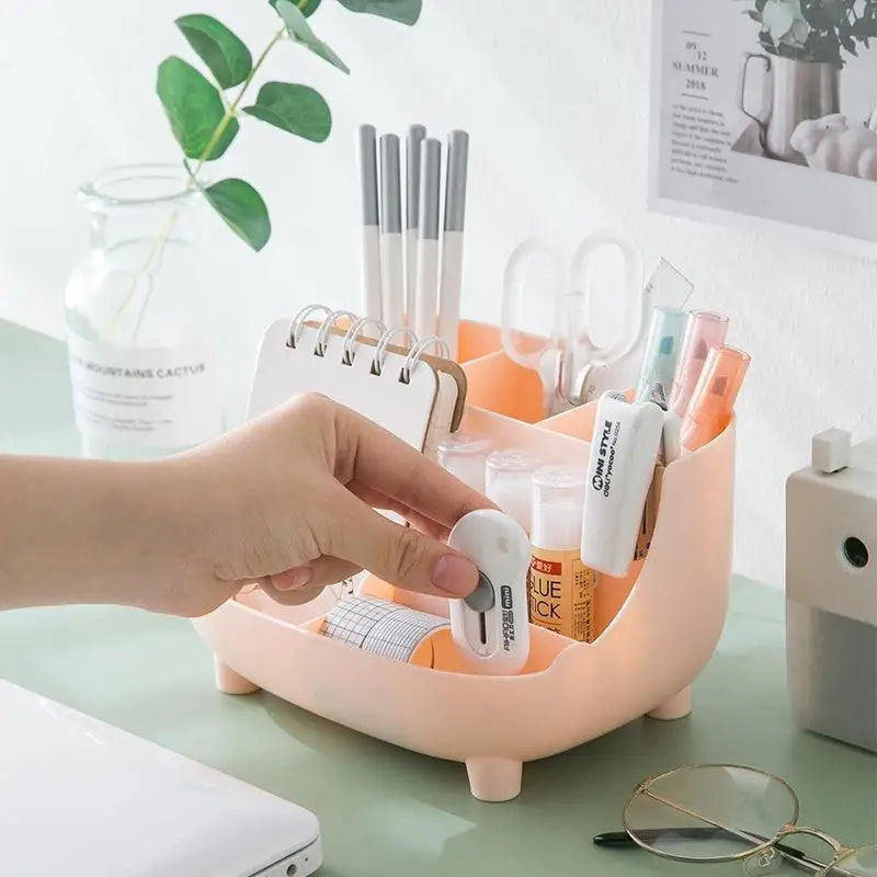 Creative 6 Grid Desktop Organizer Pen Holder Multifunctional Desk Makeup Pencil Storage Box School Office Stationery Stand Qme