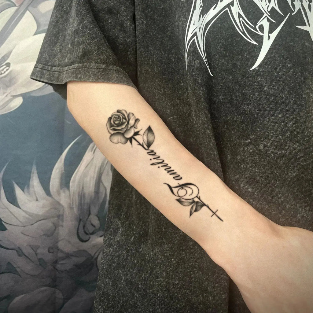 Minimalist Leaf Vine Tattoo Sticker Waterproof Long Lasting Fine Line Temporary Tattoo for Women Finger Hand Qme