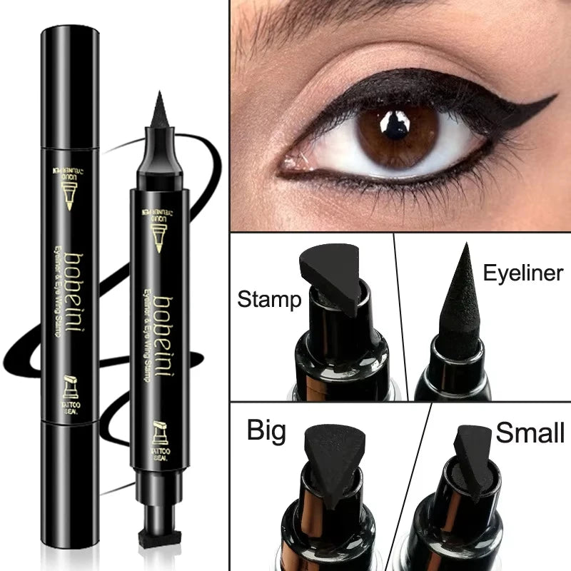 Big Stamp Seal Liquid Eyeliner Pen Waterproof Fast Dry Black Eye Liner Pencil With Eyeliner Cosmetic Double-ended Eyeliner Qme