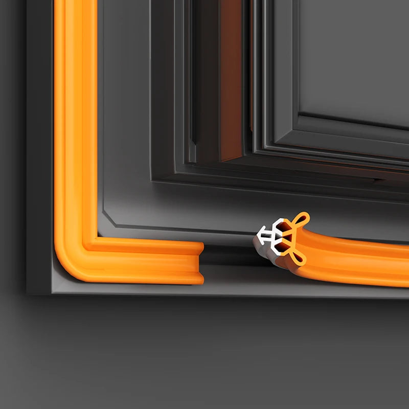 4M/Roll Window Sealing Strip Card Slot Type Soft TPE Draft Stopper Card Slot Type Multi-layer Sealing Window Weatherstripping Qme