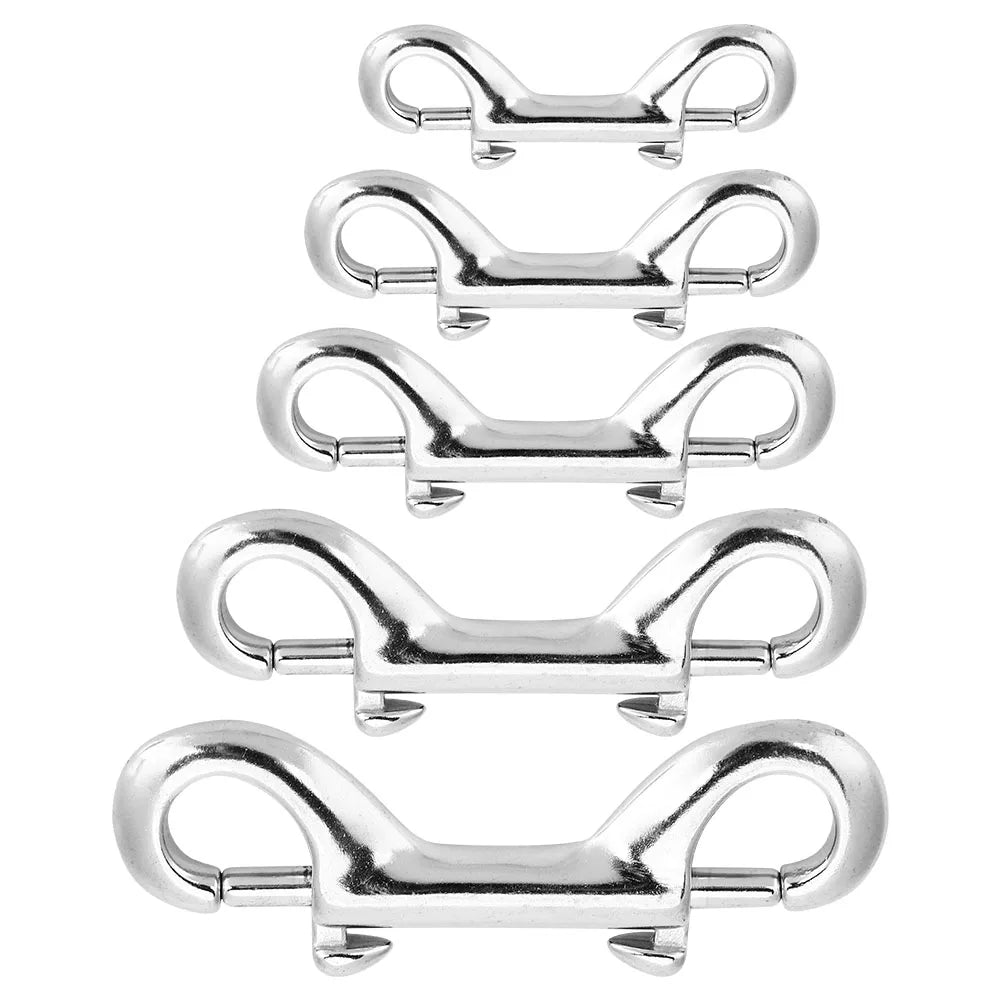 Diving Clip Diving Hook Silver Stainless Steel Double Ended Clip Hook Bolt Snap Diving Buckle Double Ended Snap Qme