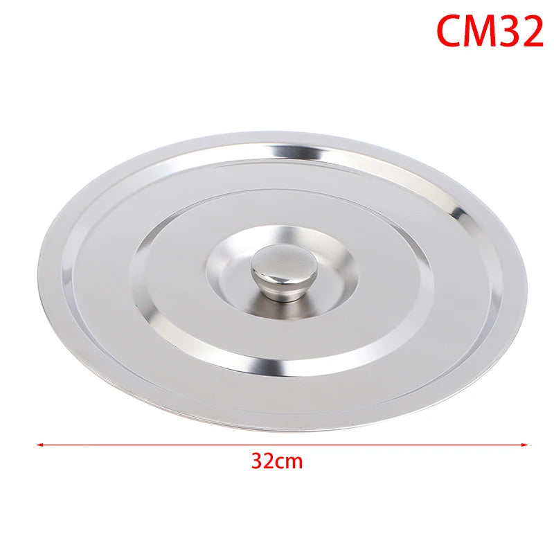 28 30 Silver Round Pot Lid Kitchen Thicken Stainless Steel Saucepan Qme 32CM