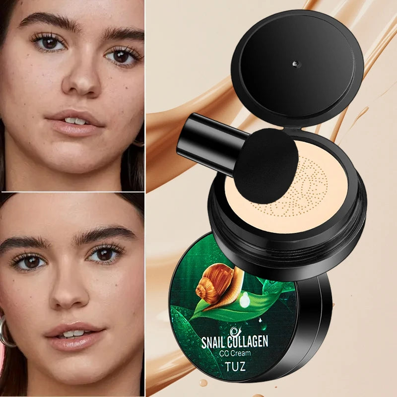 Snail Collagen Cc Cream Waterproof Long-lasting Mushroom Head Air Qme