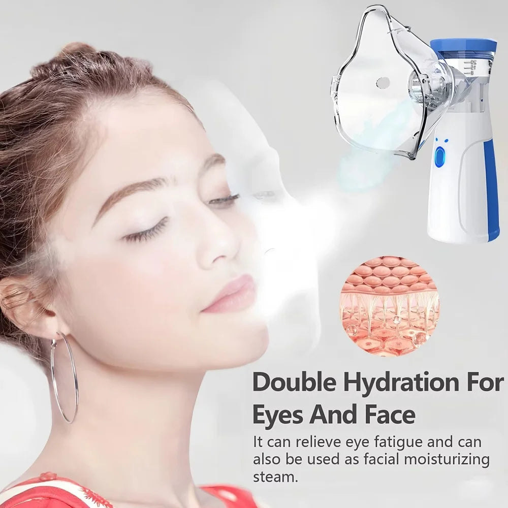 Mini Revitalize Facial Steamer and Humidifier 2-in-1 Nano Ion Mist for Skin Moisturizing Tool Air Moisturizing with Water Tank Qme