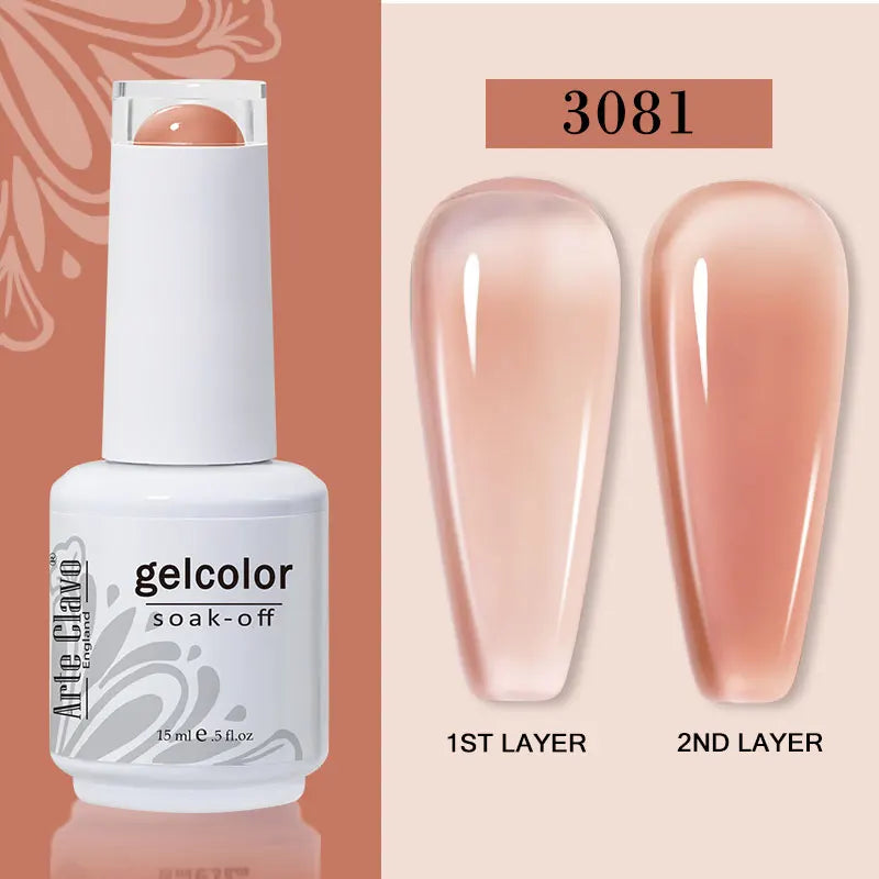 Arte Clavo Jelly Gel Polish Translucent Manicuring UV Nail Semi