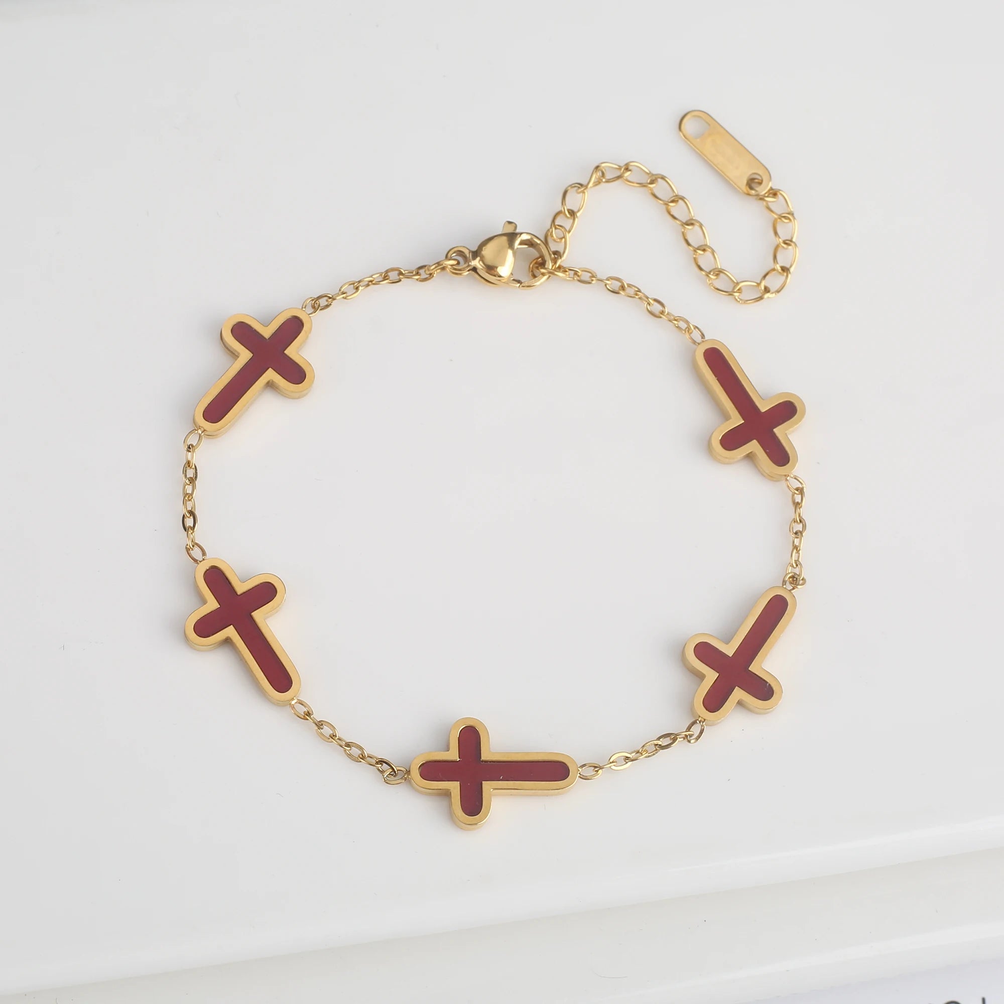 INS Charms Stainless Steel Shell Cross Necklace Jewelry Bracelet
