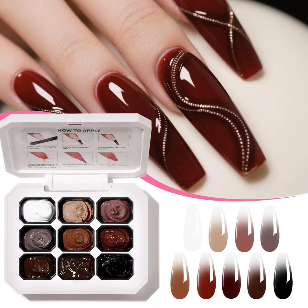 1Box 9 Colors Patting Gel Smudge Canned Saturation Popular Semi-solid Qme