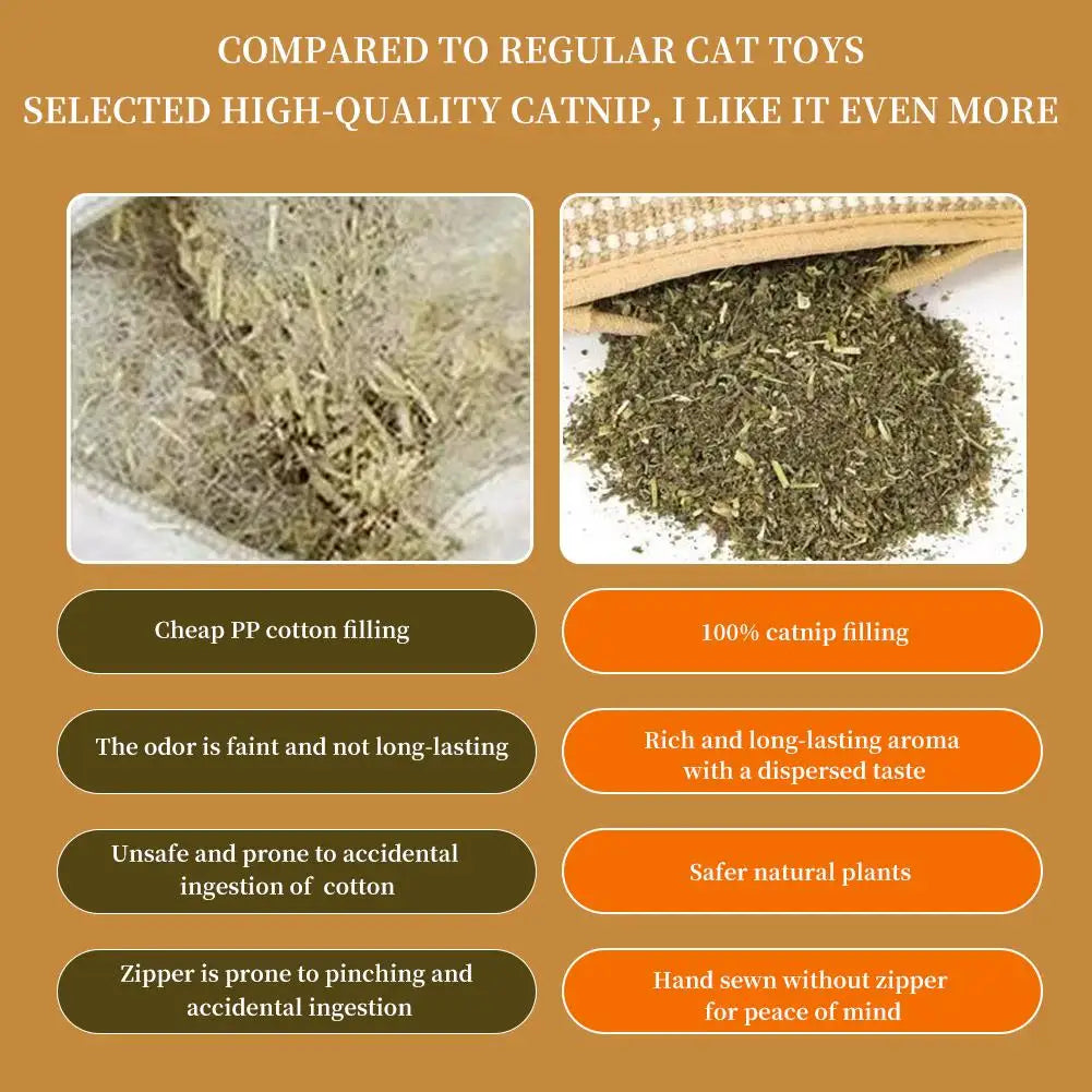 Fun Catnip Pillow Cat Interactive Toy Indoor Kitten Scratching Kicker Qme