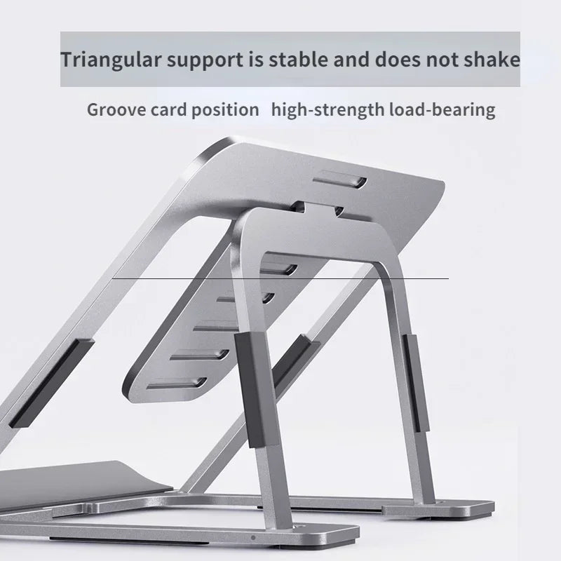 Aluminum Cooling Bracket for Laptop and Tablet Stands, Adjustable Non - slip Hollow Out Desktop Laptop Holder, Load 10kg Qme