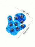 360 Rotating Silicone Body Massager 9 Steel Balls Full Abdomen Leg Qme blue