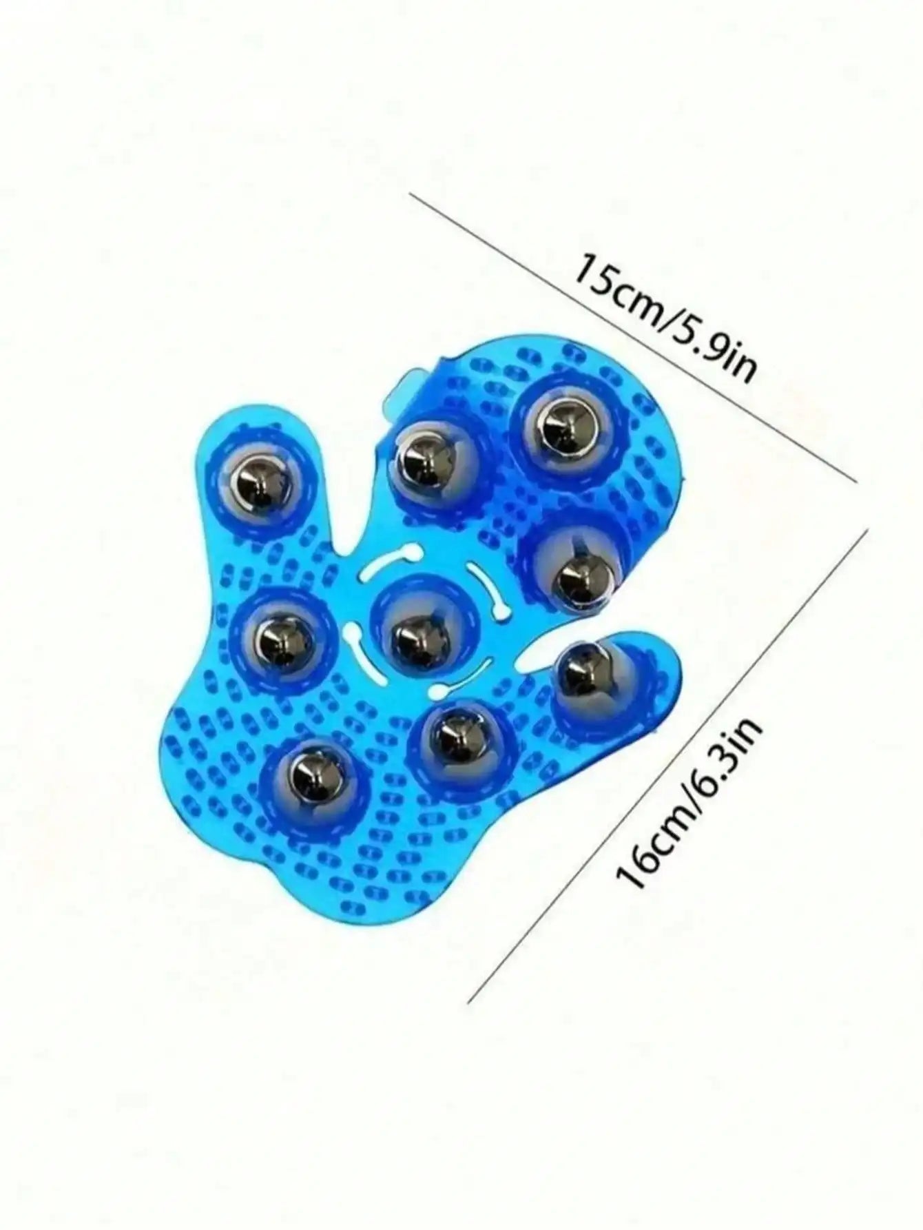 360 Rotating Silicone Body Massager 9 Steel Balls Full Abdomen Leg Qme blue