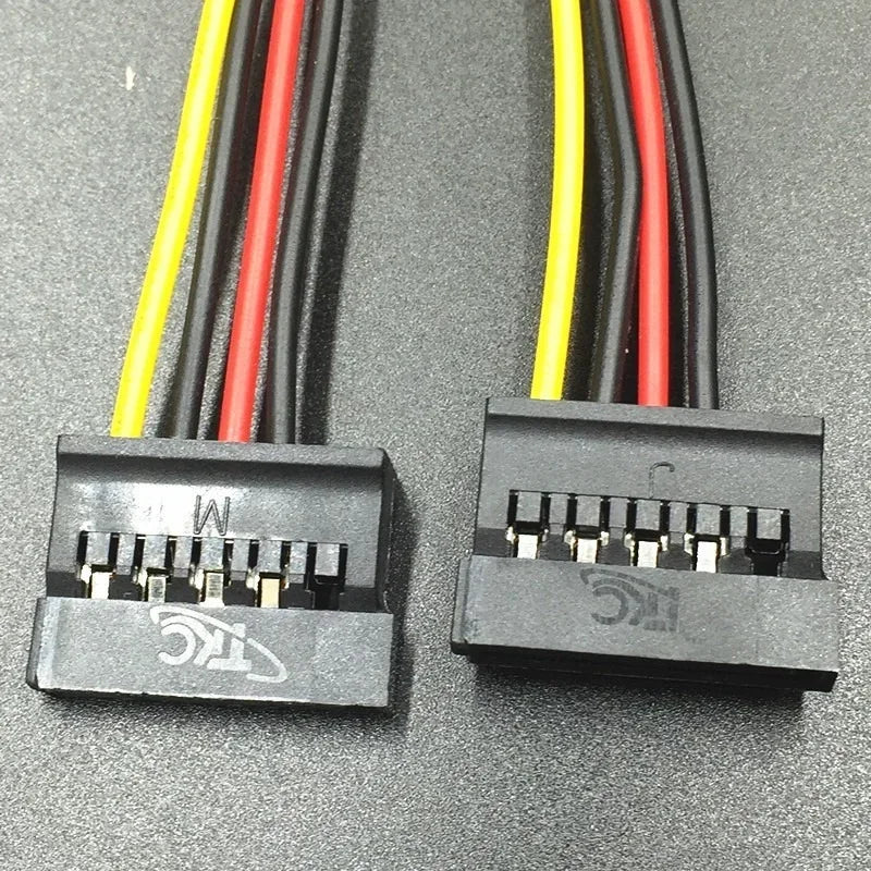New 4Pin IDE Molex To 2 Serial ATA SATA Y Splitter Hard Drive Power Supply Cable for Adding SATA Drives for Bitcoin Miner Mining Qme