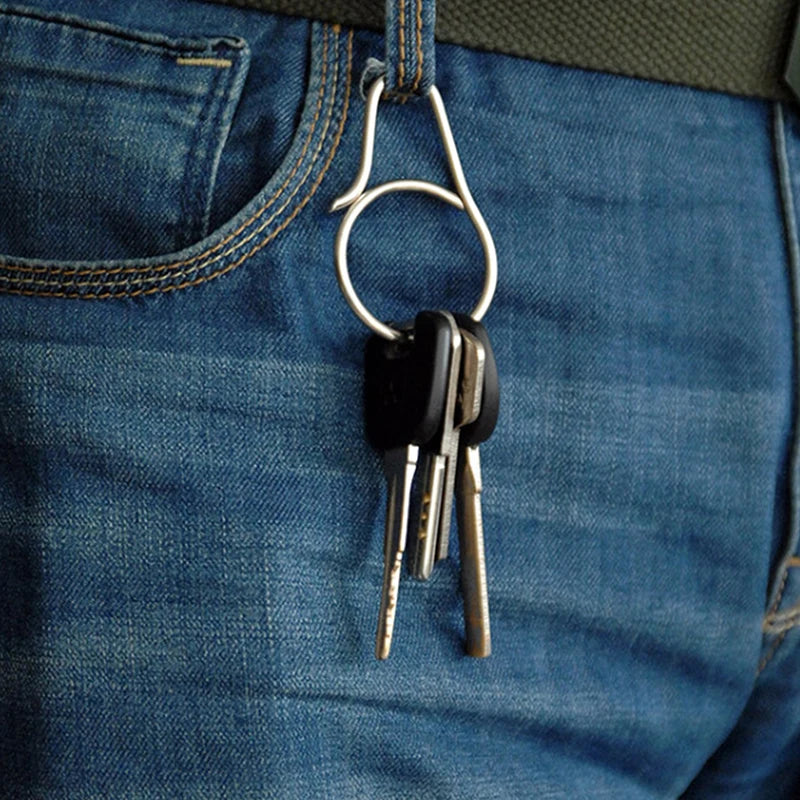 Titanium Alloy Key Ring Belt Clip Quick Draw Keychain Carabiner Qme