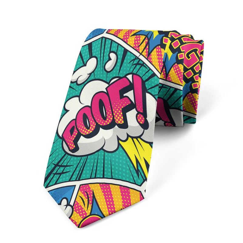 Trendy Players Street Art Tie Casual Fashion Funny Men's Wedding Qme style5