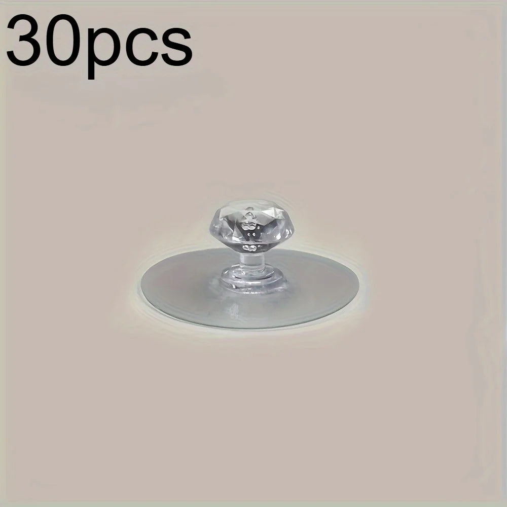 Self Adhesive Cabinet Drawer Handle Without Drilling Transparent Acrylic Handle Hook Window Opener Suitable for Kitchen Cabinets Qme 30pcs