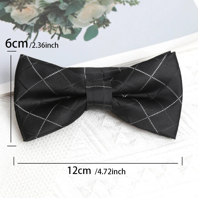 Black Stripe Tie Cufflink Cravat Bowtie Set Wedding Ties Gifts for Men Handky Elegant Necktie for Designer Business Accessories Qme